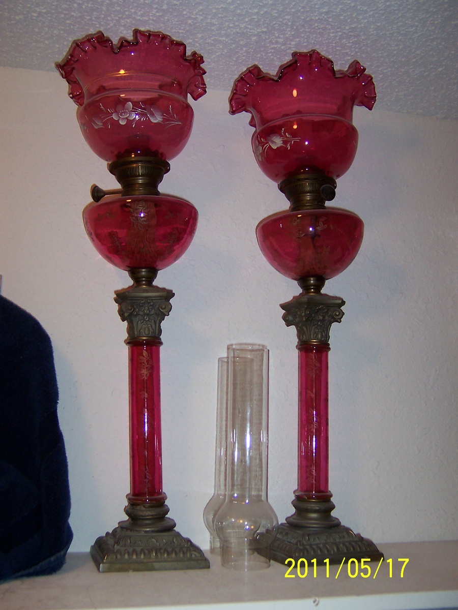 Antique oil lamps