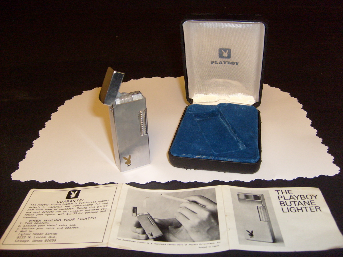 Playboy Lighter w/Case and Insrtuction Sheet - Tobacciana