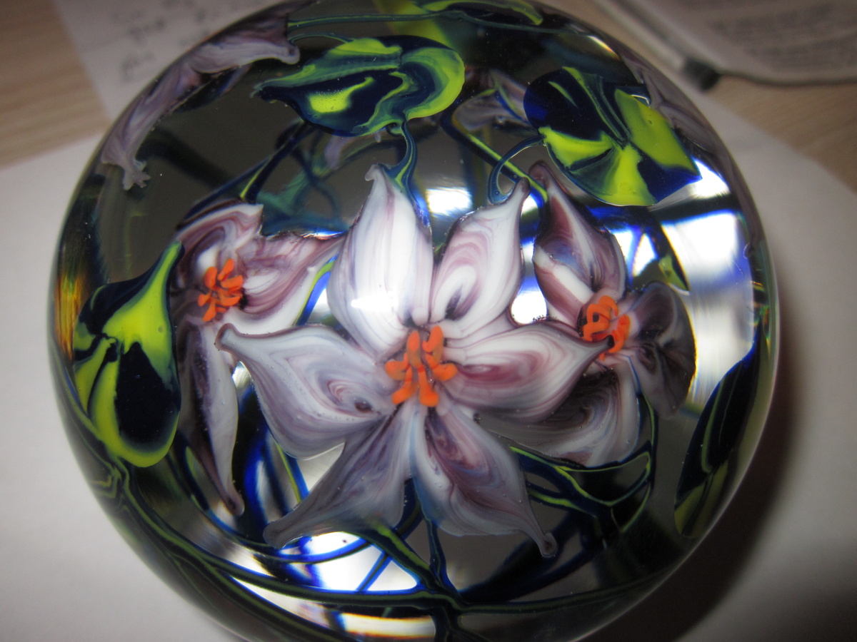 Large Richard Olma Glass Paperweight