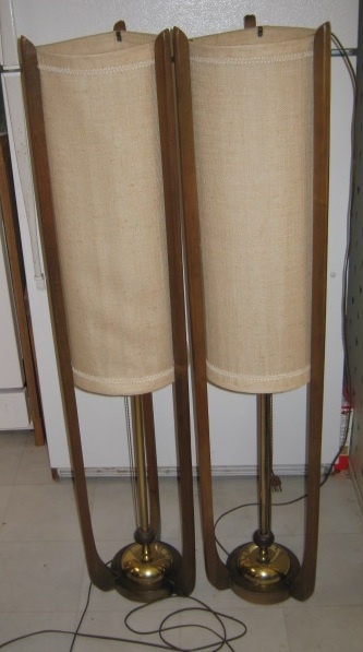 Danish Modern Sculptural Wood Floor Lamps