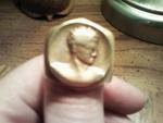 9 kt solid gold coin mans ring