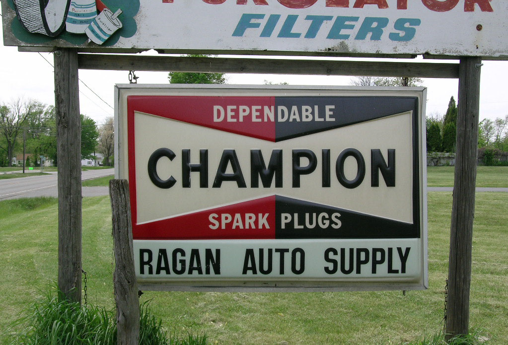 RARE CHAMPION SPARK PLUG 6FT X 4FT OUTDOOR SIGN  - Signs