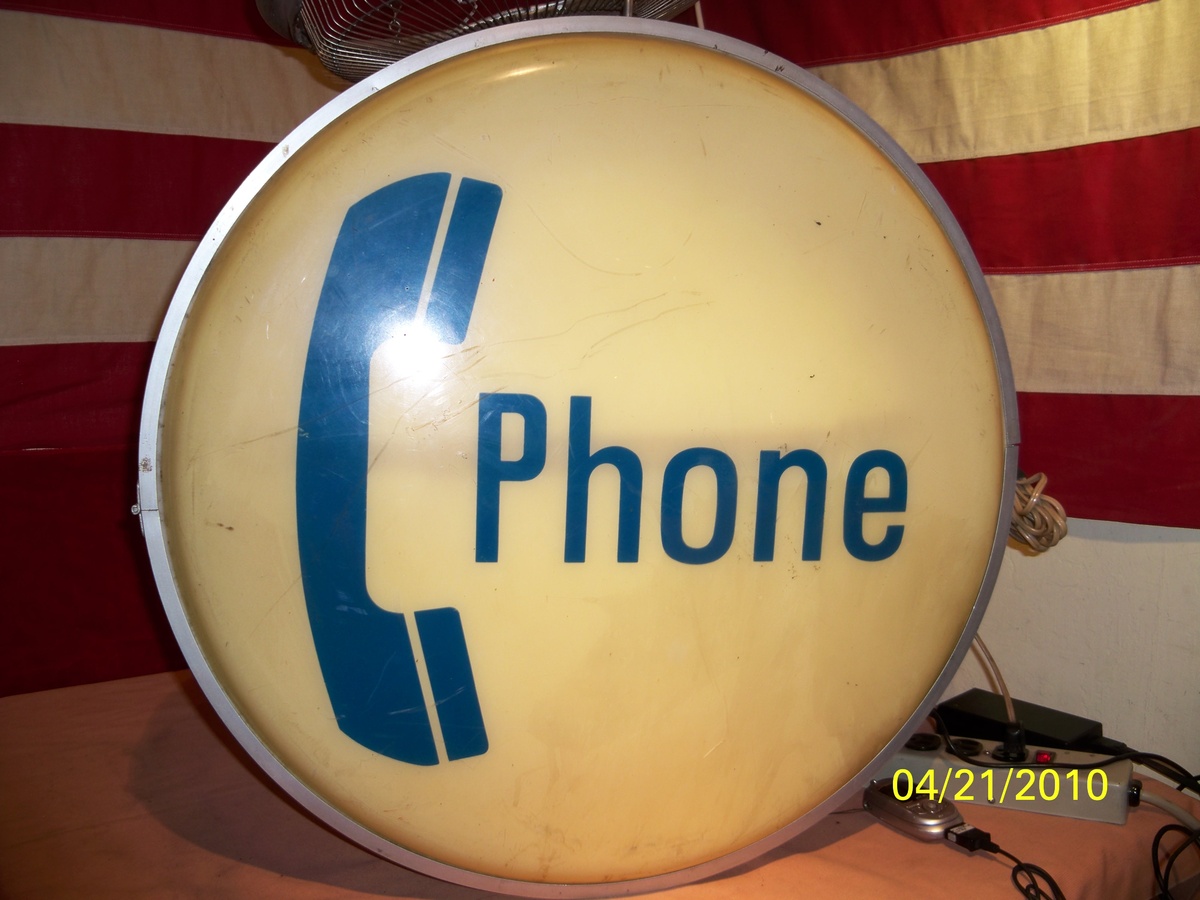 My 24" Dual Sided Illuminated Phone Booth Sign !