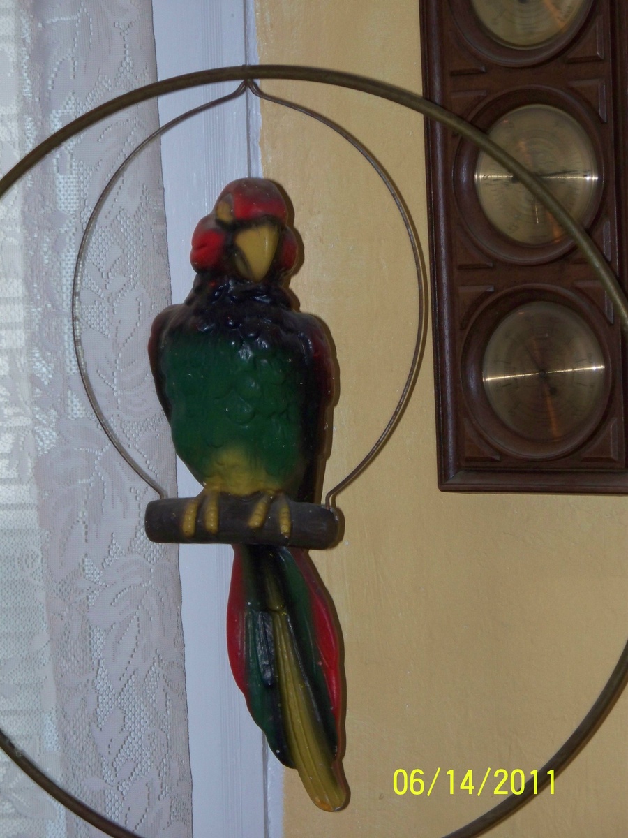Vintage Parrot Macaw, chalkware.
