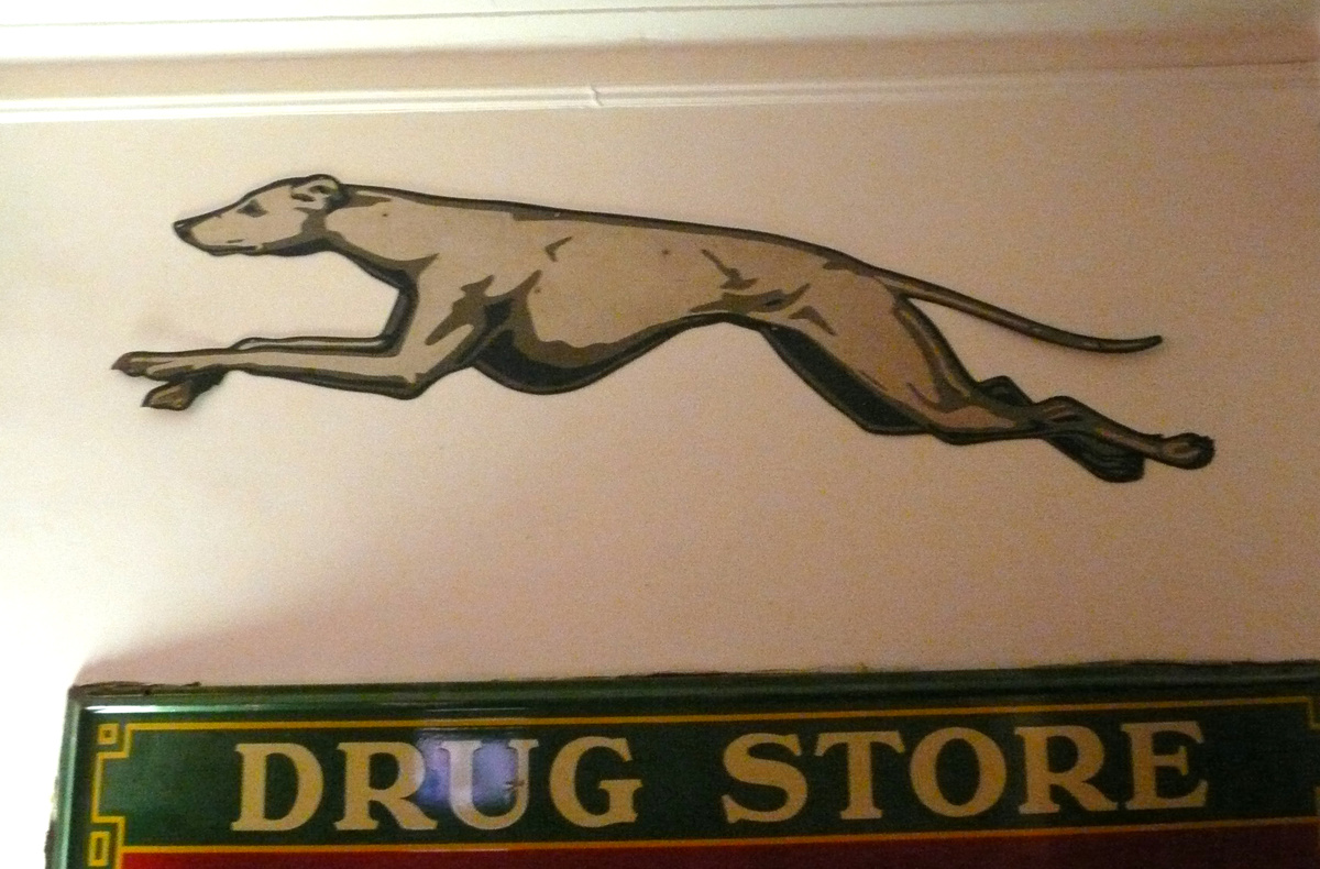 Greyhound Bus Double Sided Greyhound Sign 