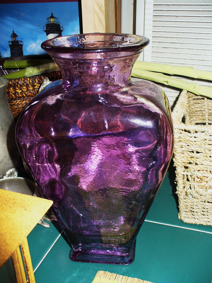 Purple Glass Vase - Glassware
