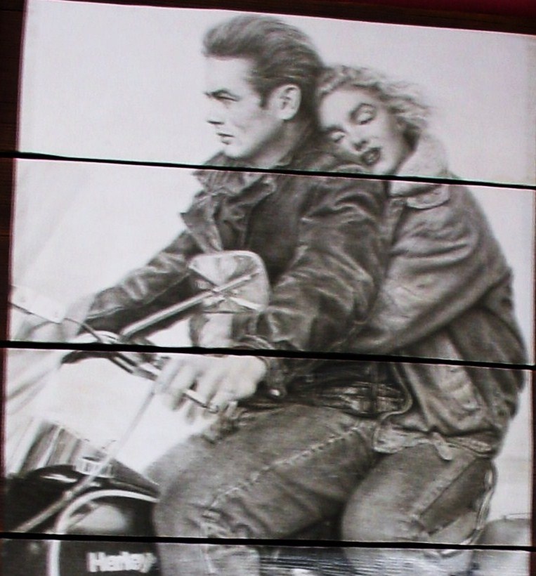 James Dean and Marilyn Monroe...on a Harley Davidson