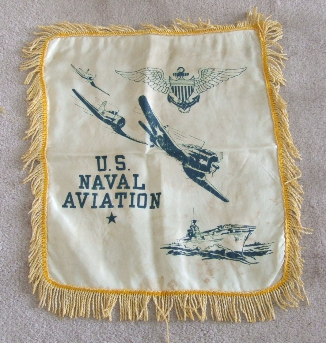 WW2 USN Pilot souvenir pillow cover - Military and Wartime