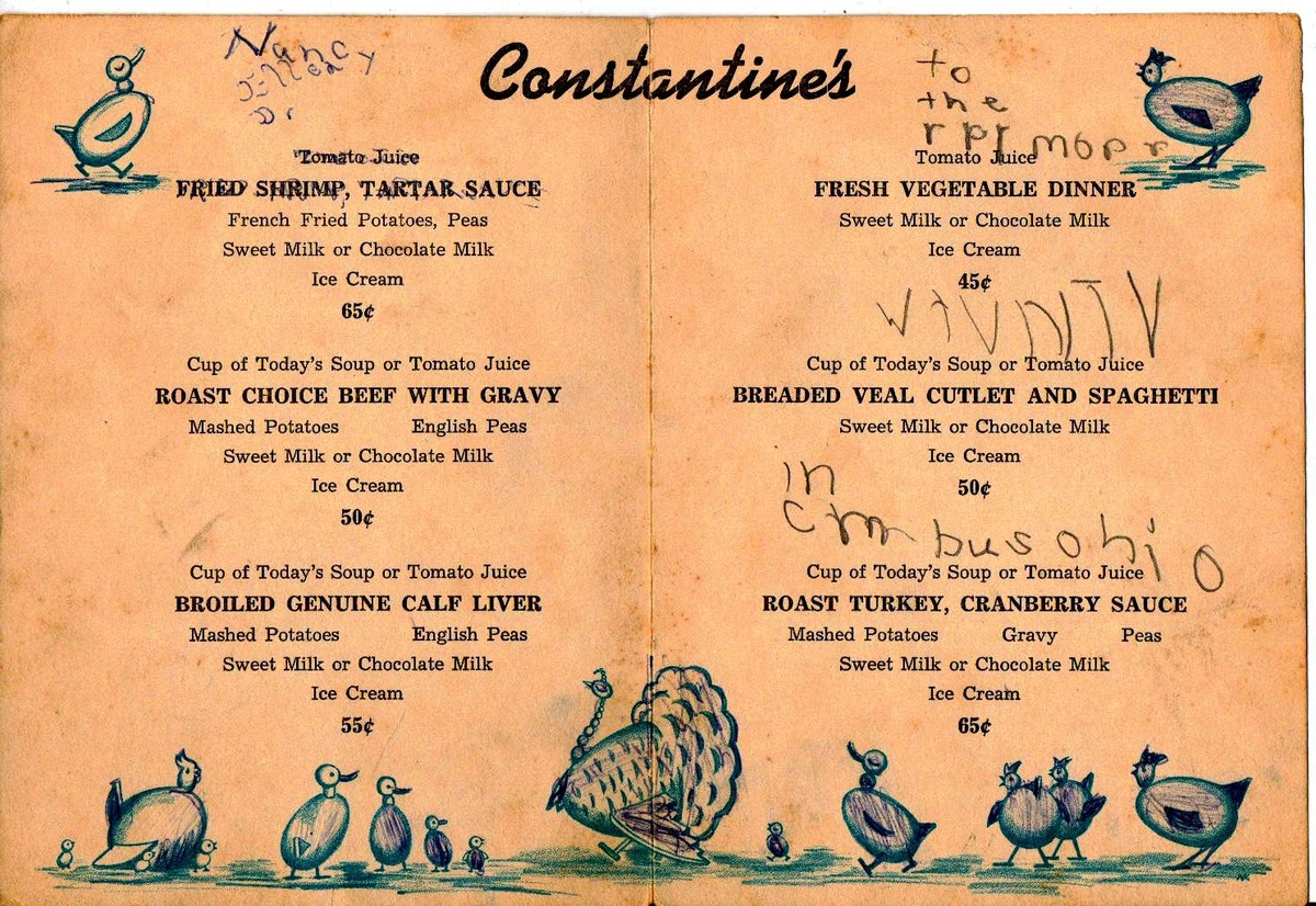 Childrens menu