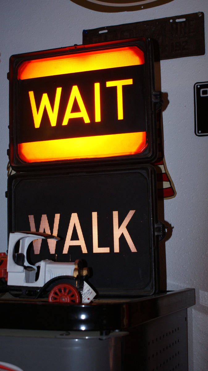Wait Walk flashing sign