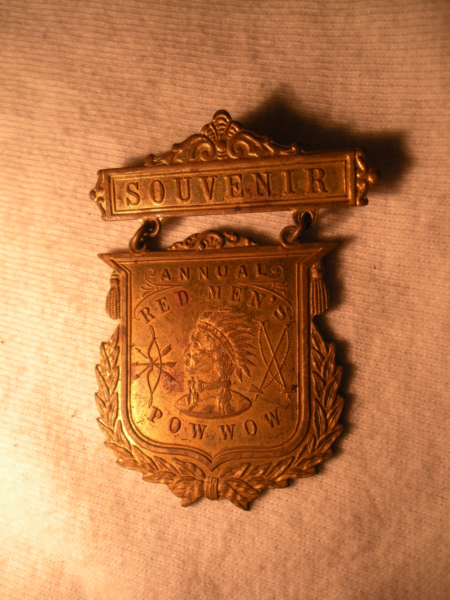 Badge - Souvineer of the Red Man PowWow  - Advertising