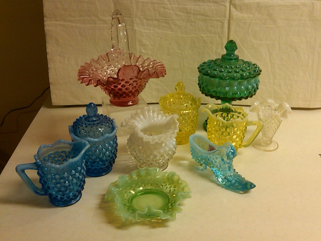 MORE PIECES OF FENTON HOBNAIL FROM MY COLLECTION