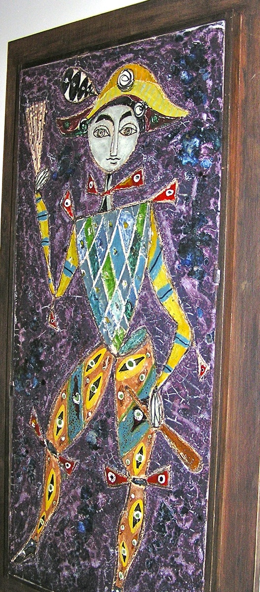 Ceramic mural of a "Jester"