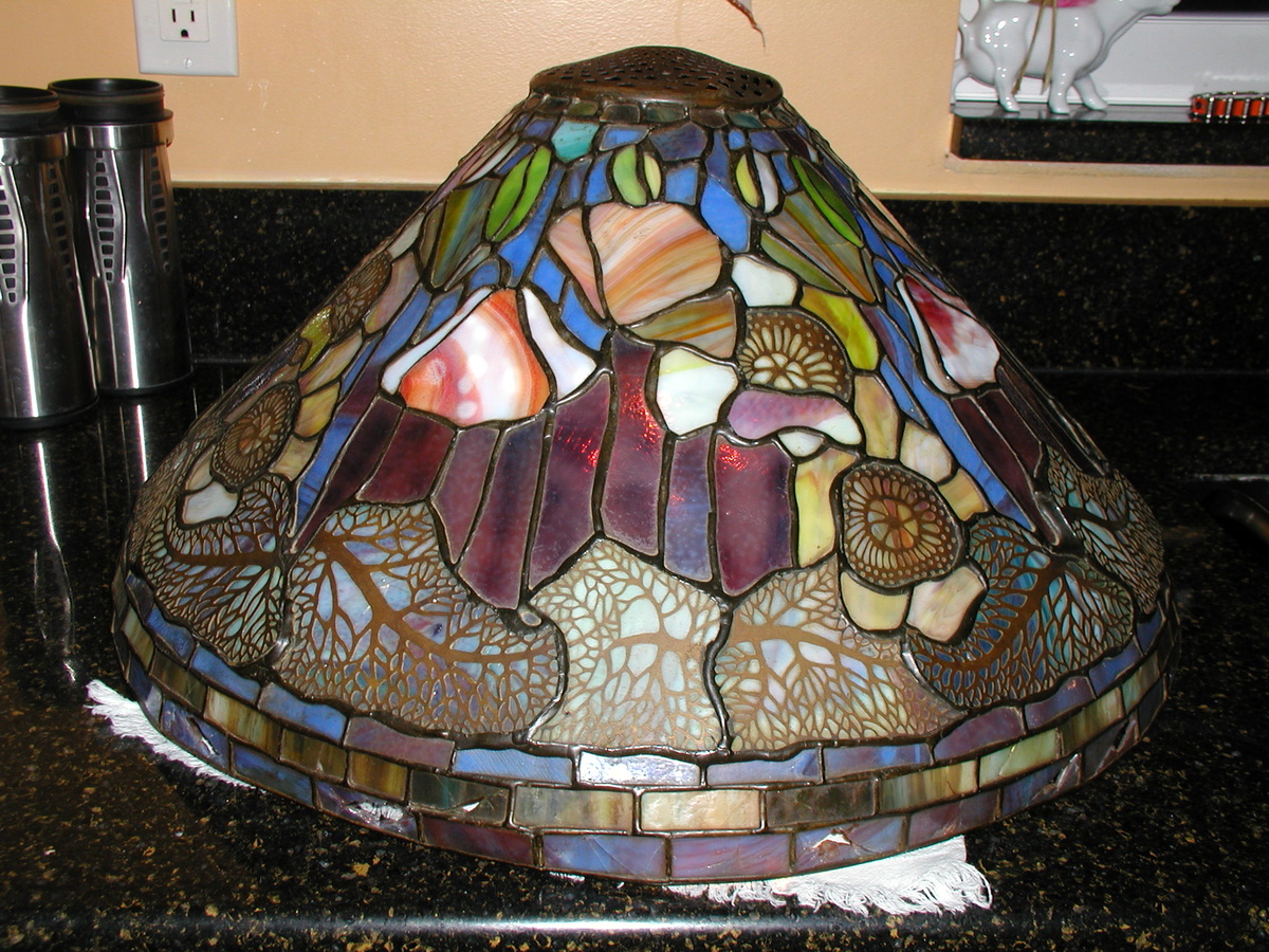 Old lampshade bought at junk store.