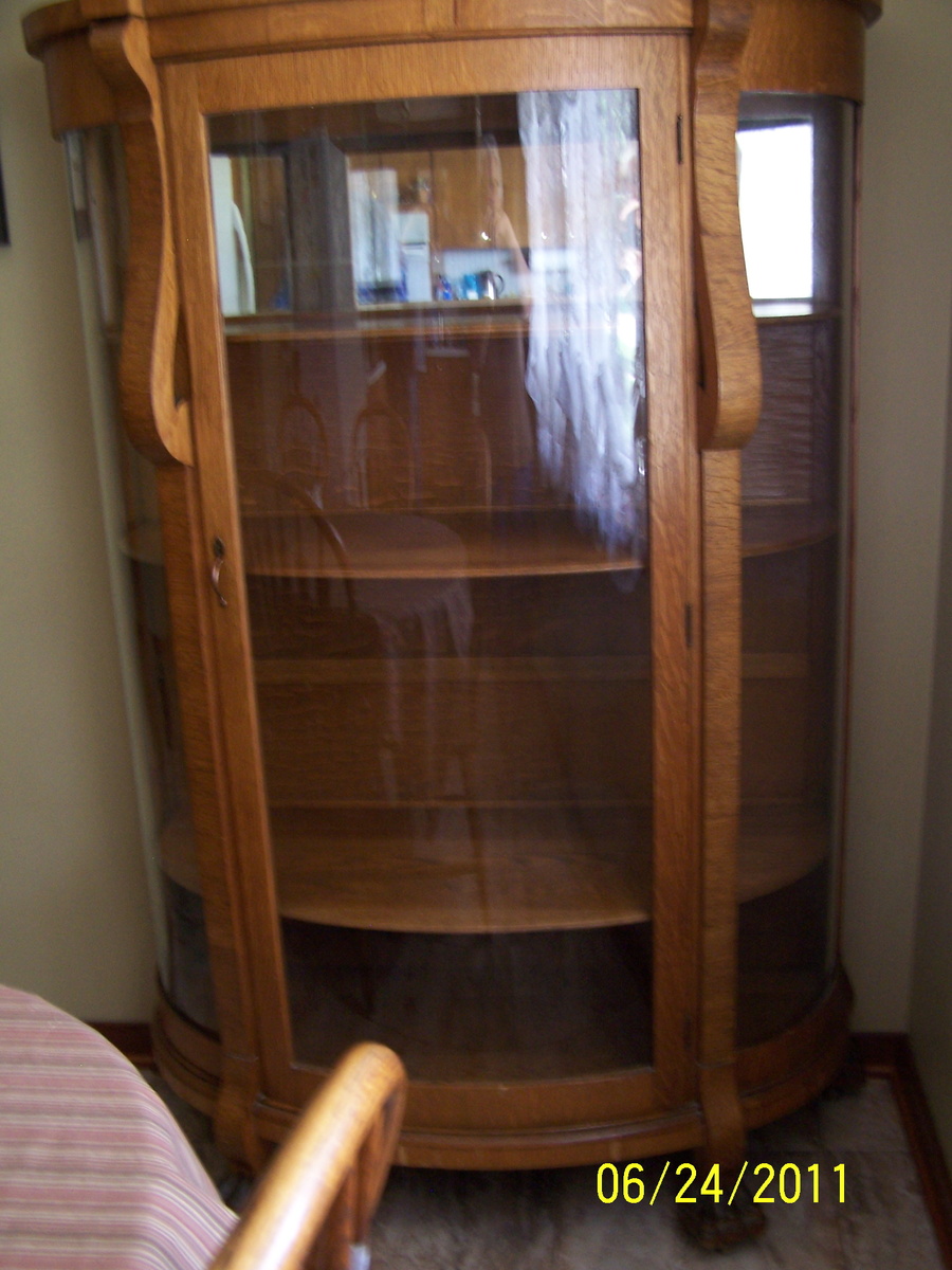 Curved glass china hutch - Furniture