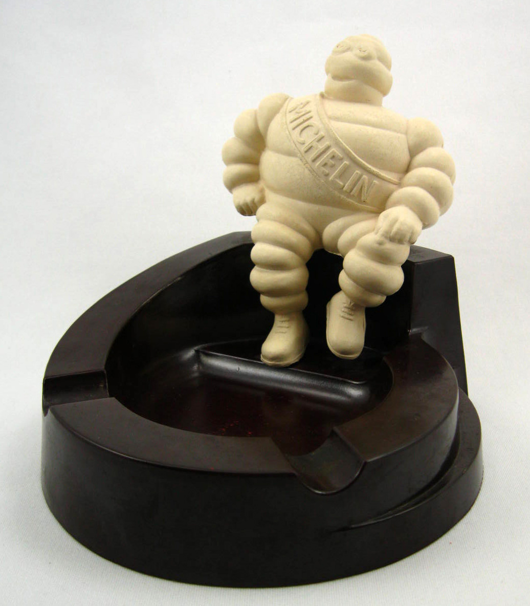 Michelin Man Bibendum Bakelite Ashtray  - Tobacciana