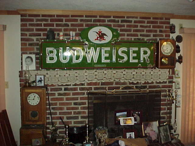 Green Porcelain Budweiser Neon Sign