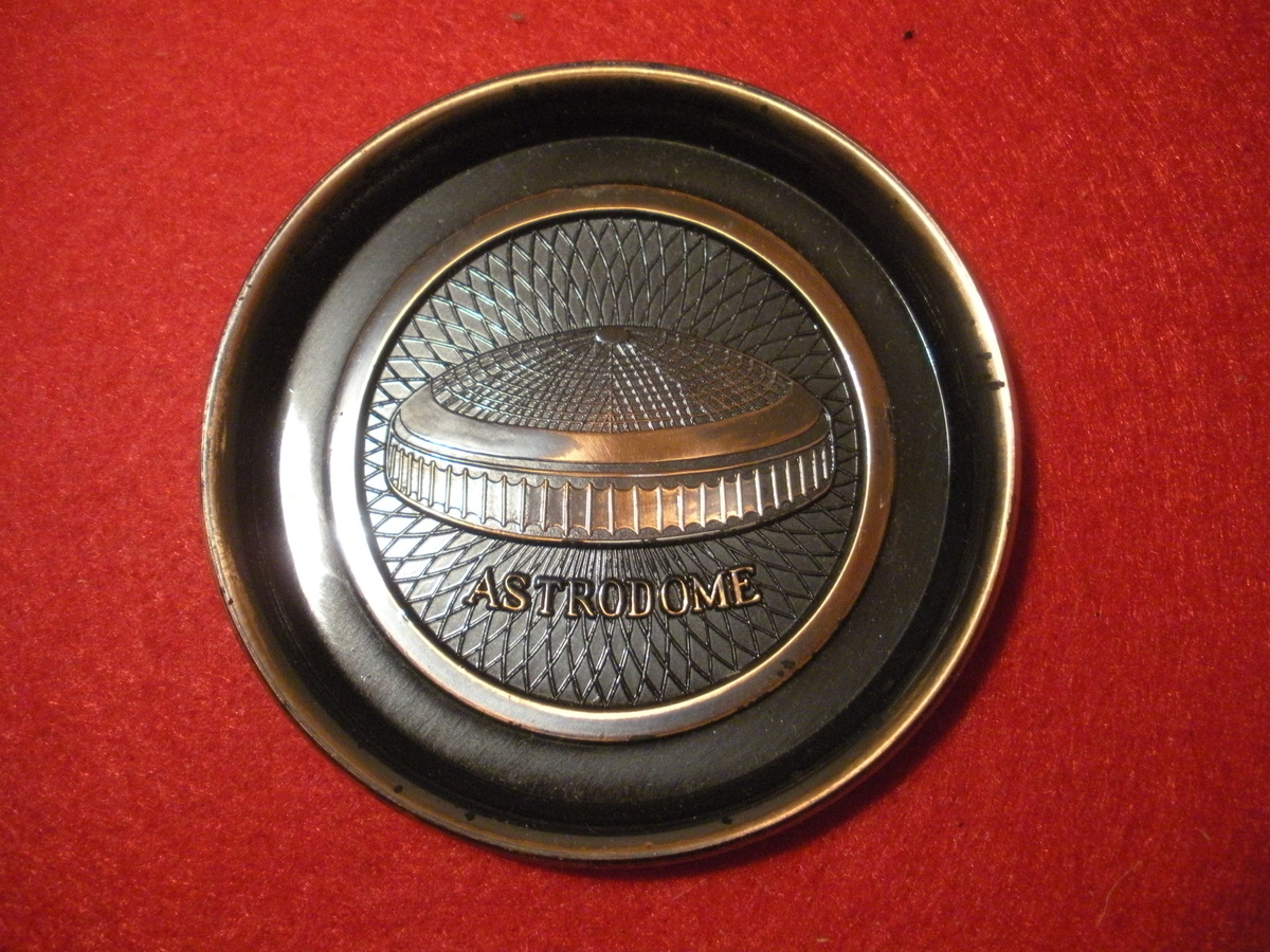 Houston Astrodome copper SMALL COPPER TRAY or coaster made by the Hyde Park company - Advertising