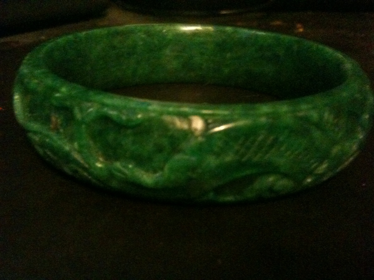 solid jade vintage oriental bracelet