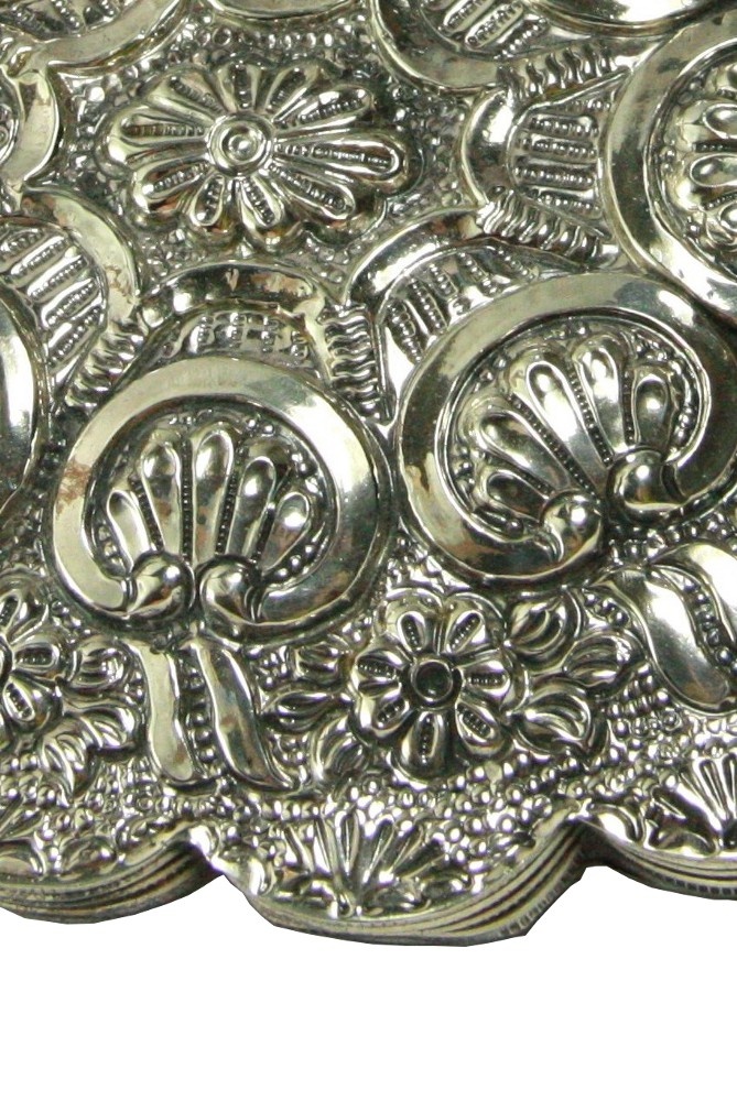 Turkish Coin 900 Silver Mirror Repousse Style