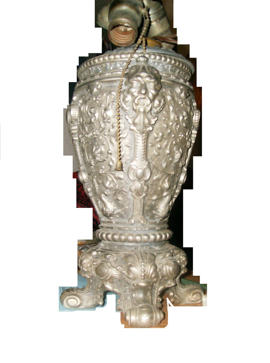 Victorian urn? oil lamp? Nickle silver - Lamps