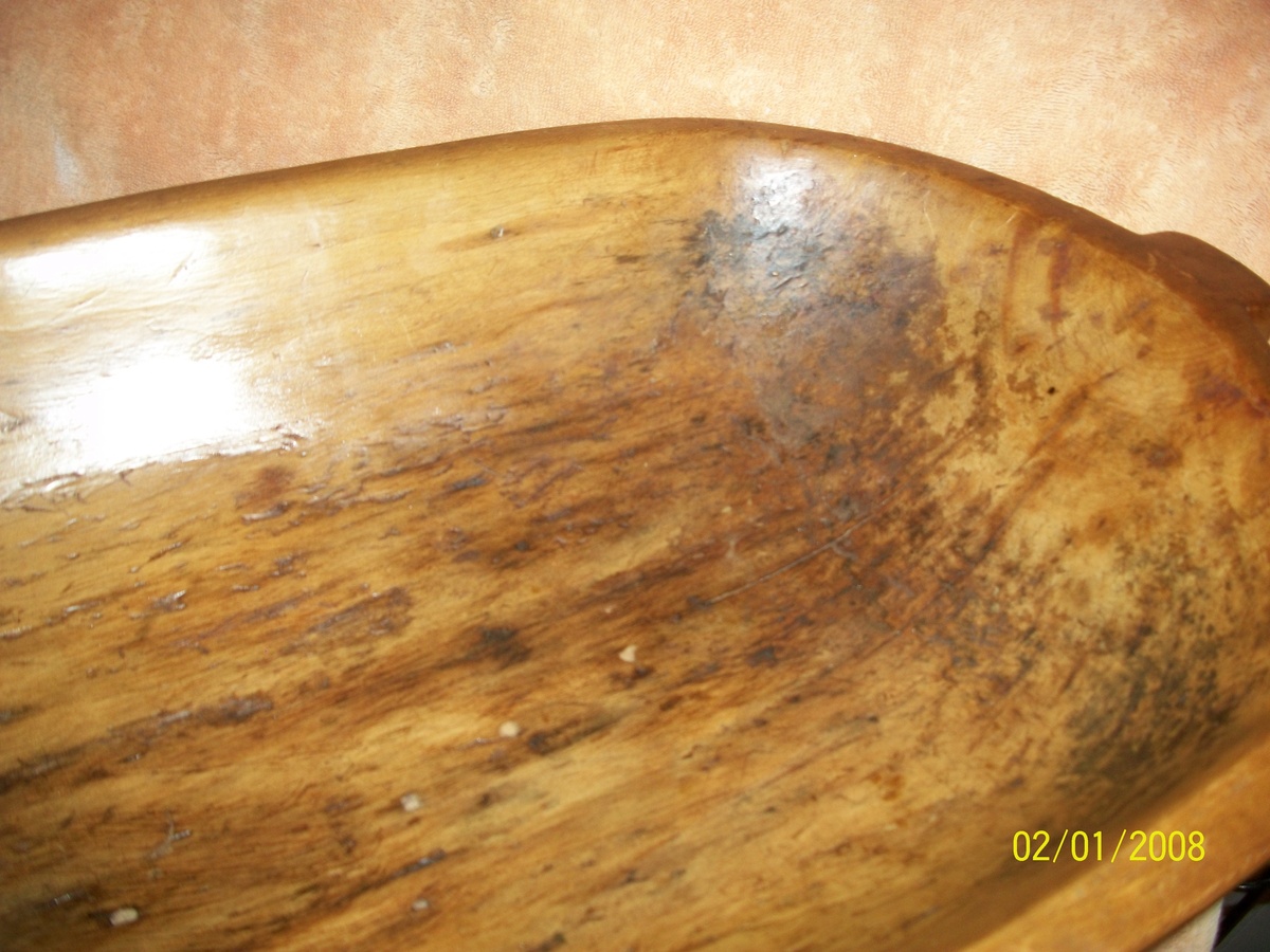 antique wooden dough mixing bowl - Kitchen