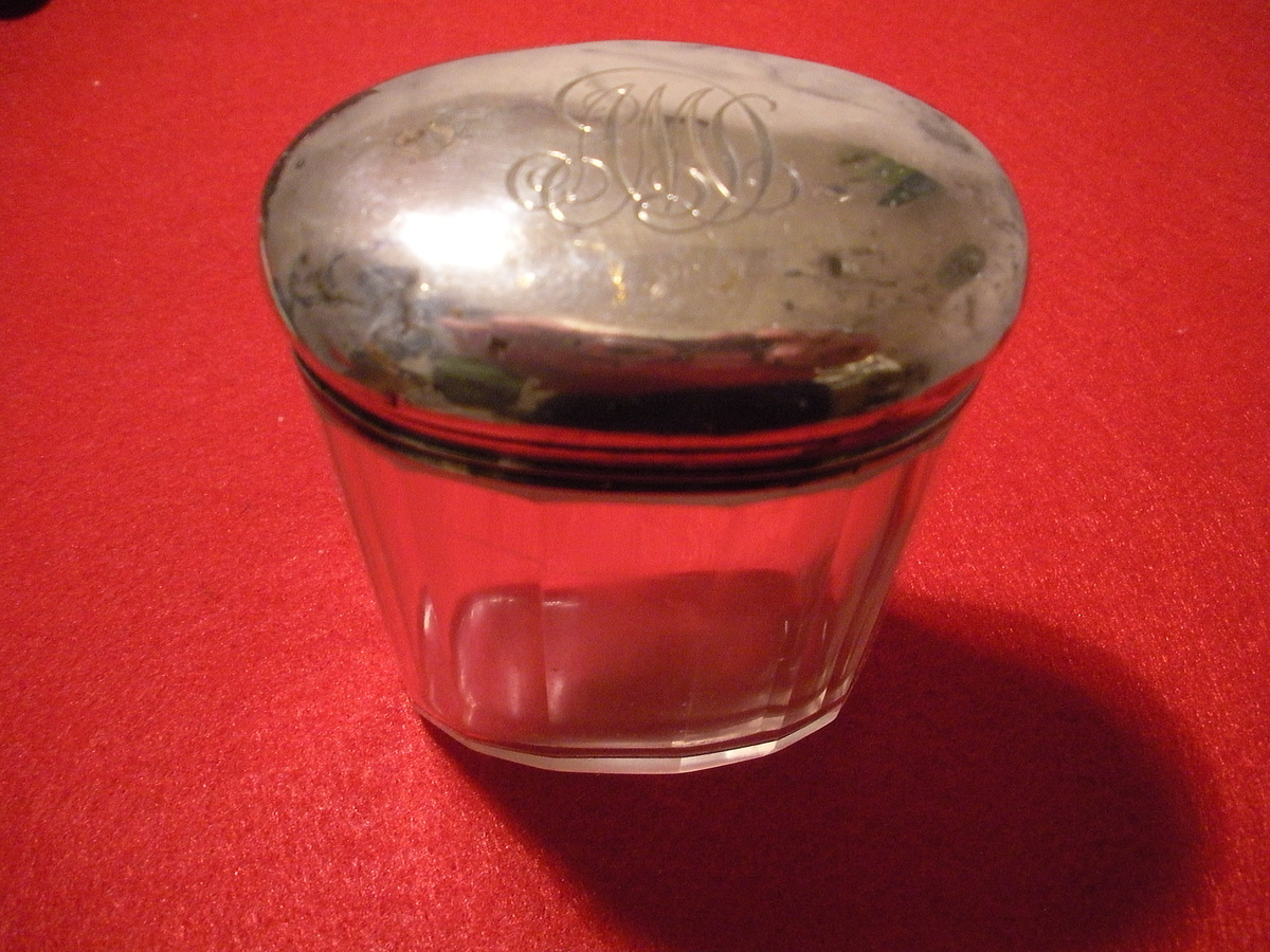 Hand ground bottle with Sterling Silver lid ... Hallmarked... What was its use?