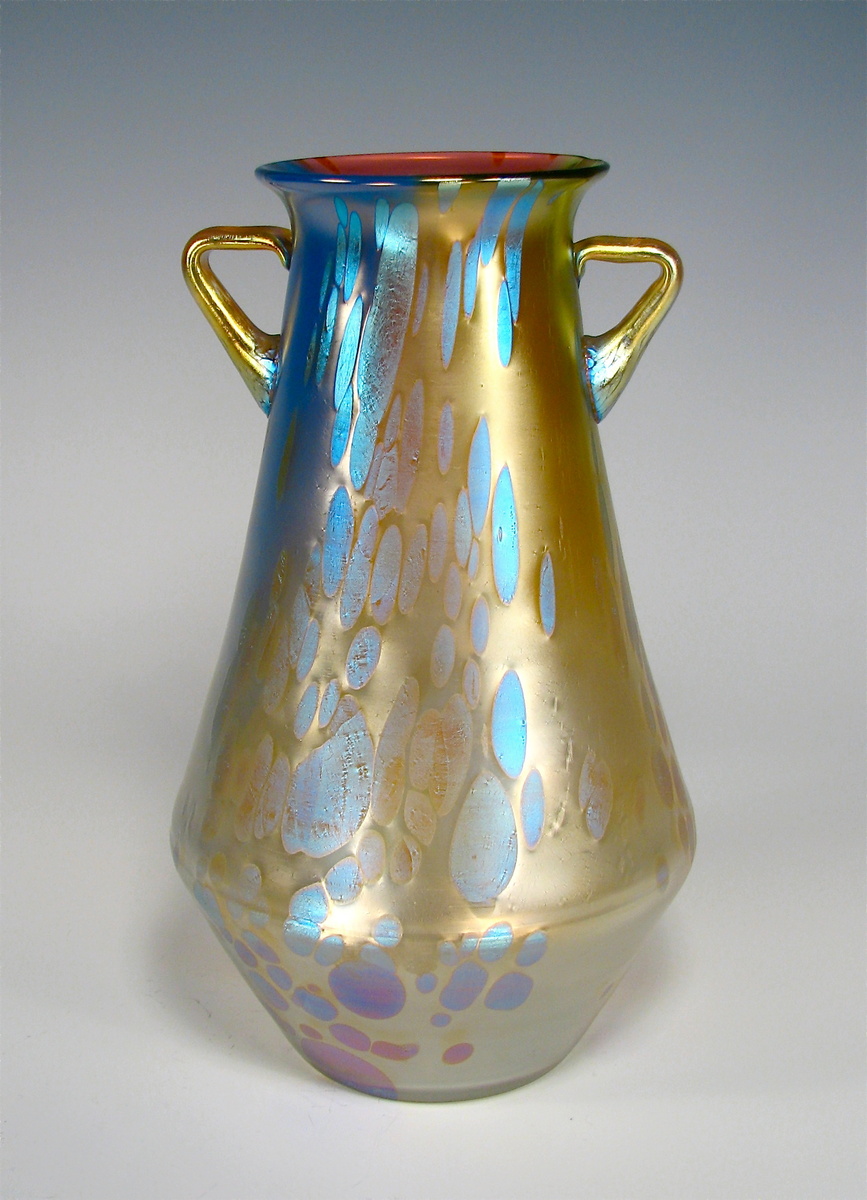 Loetz Phen Genre 299 with handles - Art Glass
