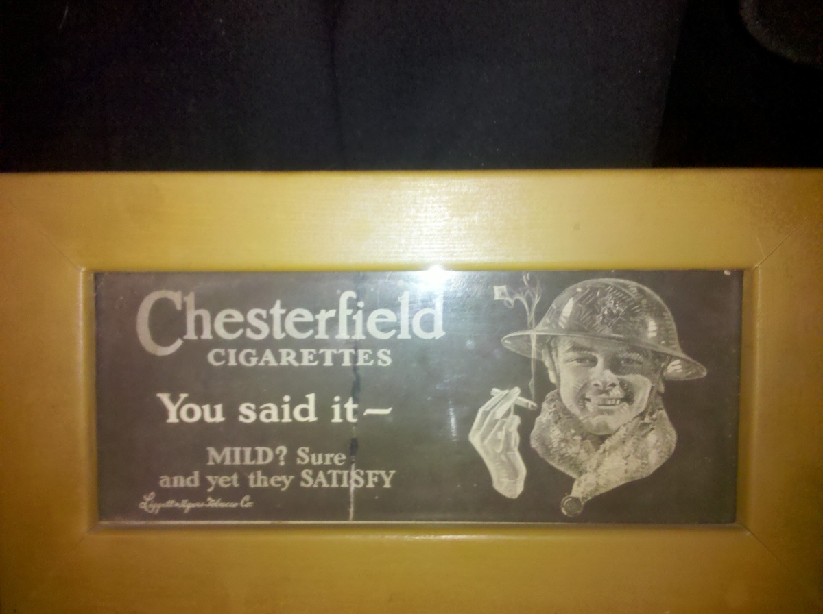 Pre WWII CHESTERFIELD Cigarette add with a US Marine