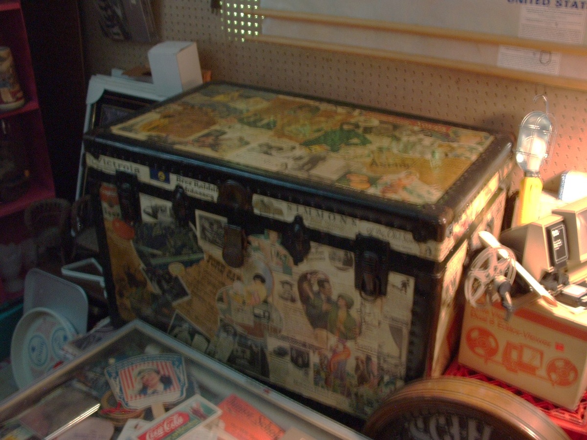 just a cheap trunk, but with some great decoupage on it  - Furniture