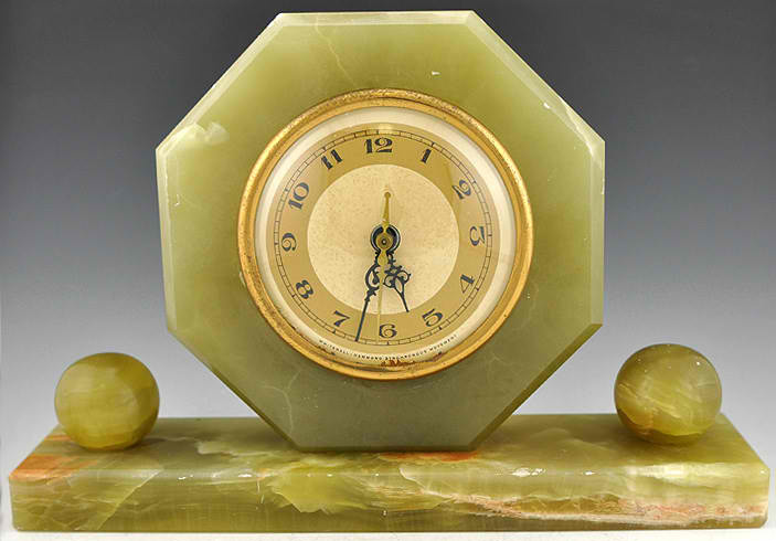 Whitehall Hammond Green Oynx Mantle Clock 1931