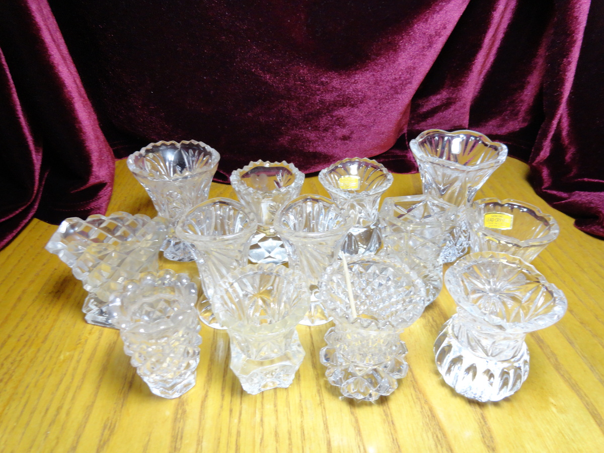 TOOTH PICK HOLDERS - Lead Crystal - West Germany and Czechoslovakia  - Kitchen
