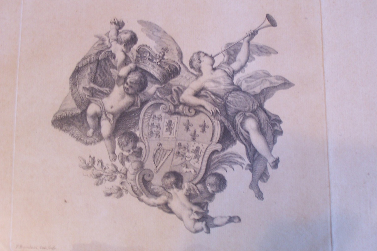 1780 bookplate large King George III  by Bartolozzi