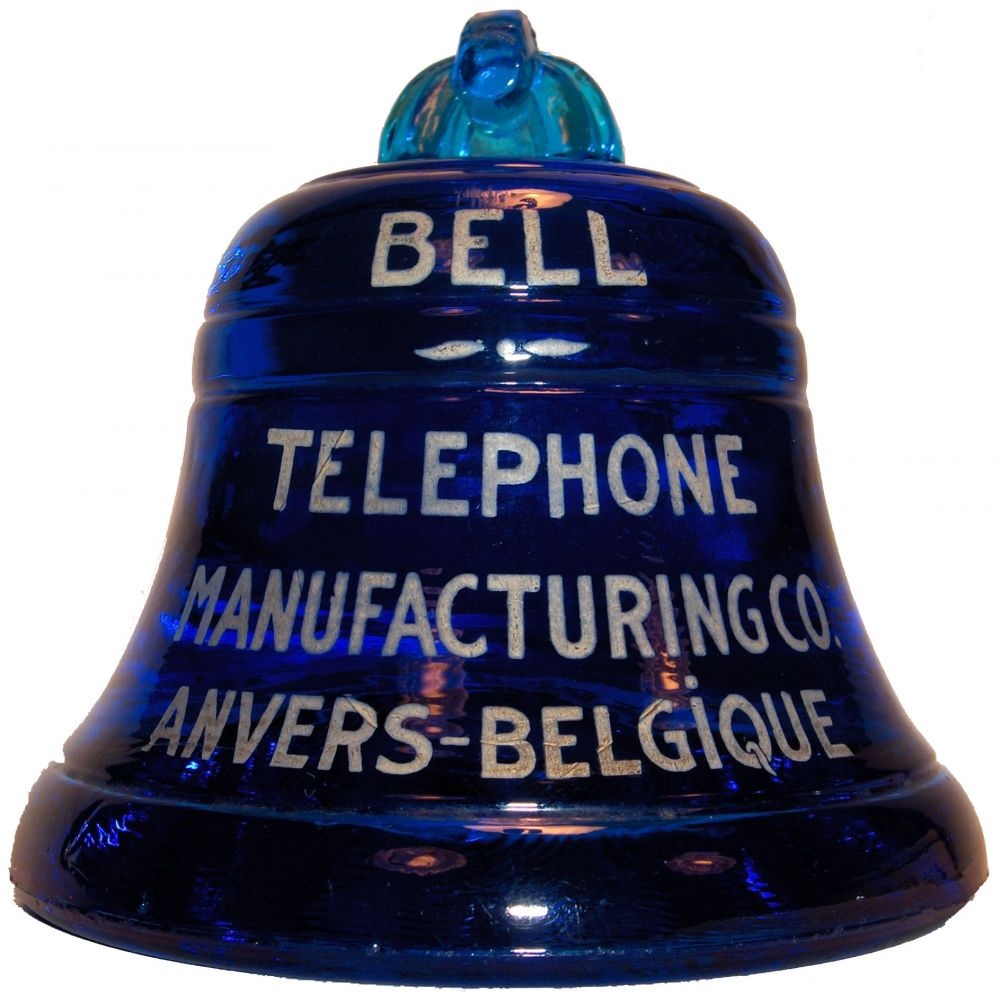 Bell Telephone Manufacturing Co. Glass Bell Paperweight