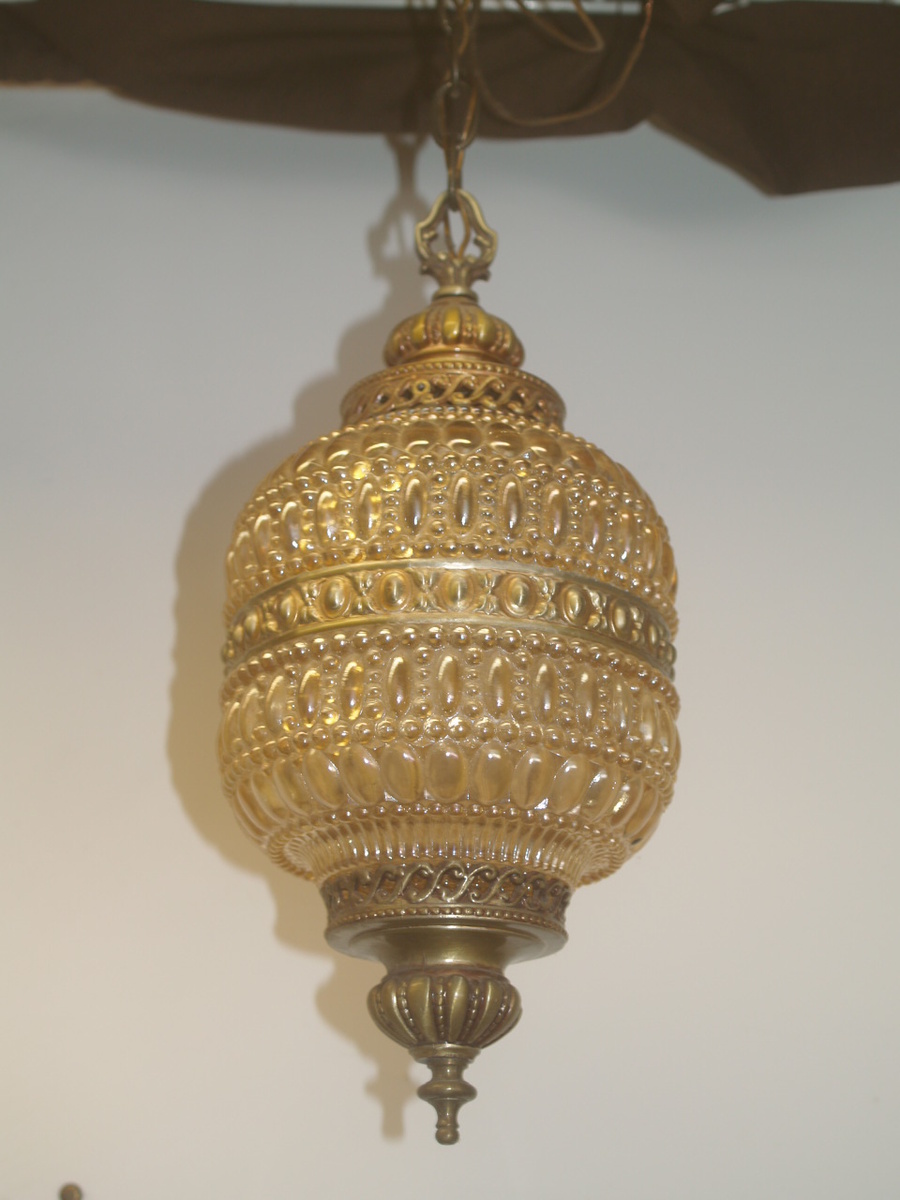 Vintage Bubble Glass Hanging Light Lamp -Trying to Identify :)