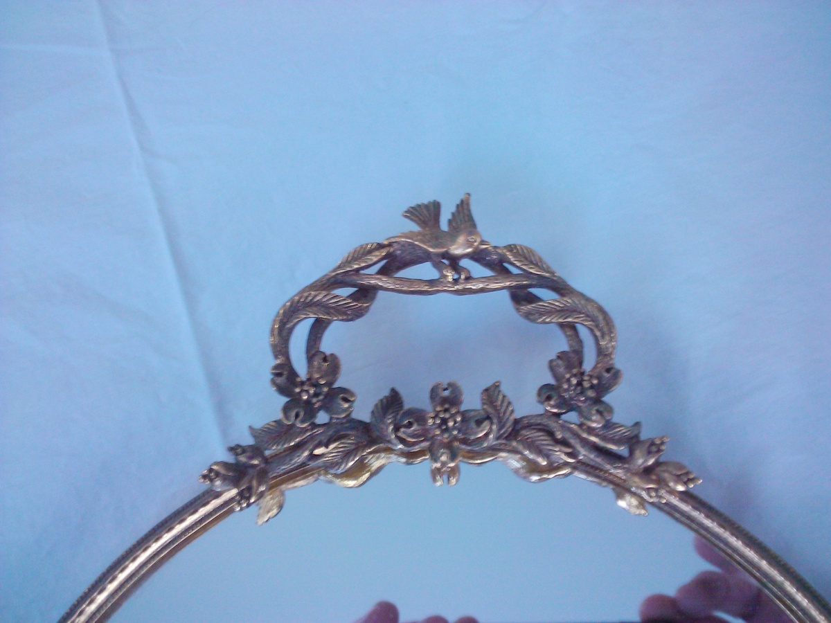 Vanity Tray Mirror French? Bronze? I've never seen one like this... - Furniture