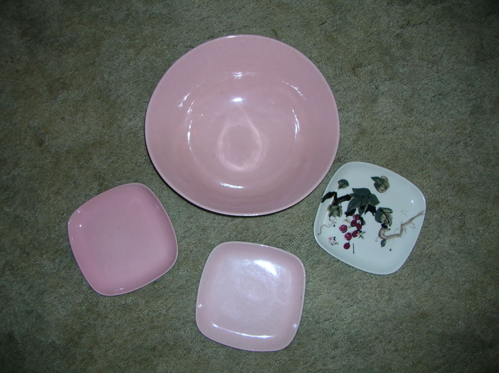 Pottery Bowl and 3 Side Dishes