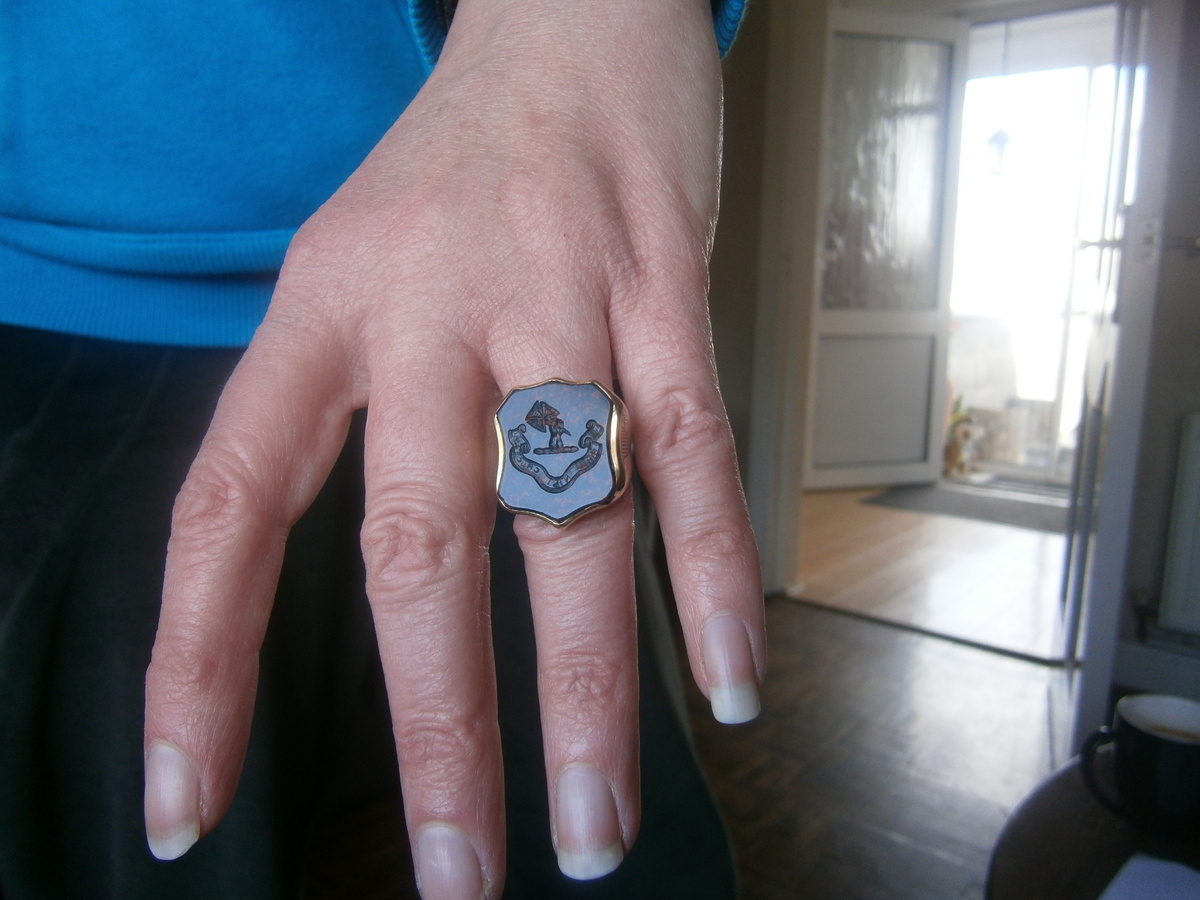 victorian intaglio bloodstone ring