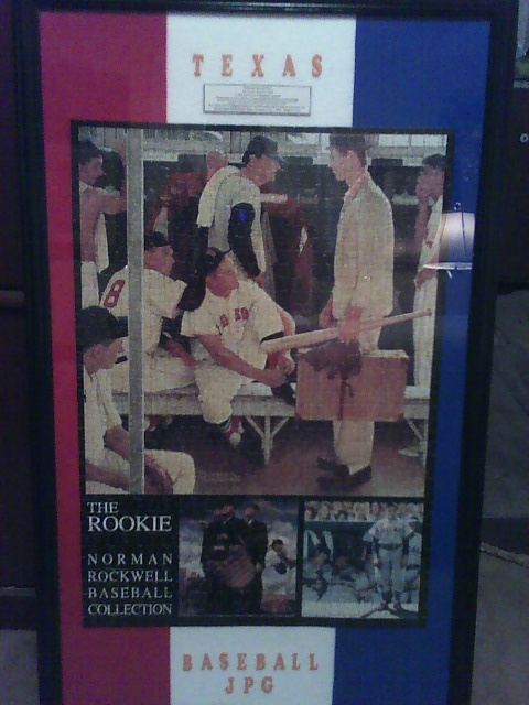 Framed Norman Rockwell Baseball Collection Puzzle "The Rookie"