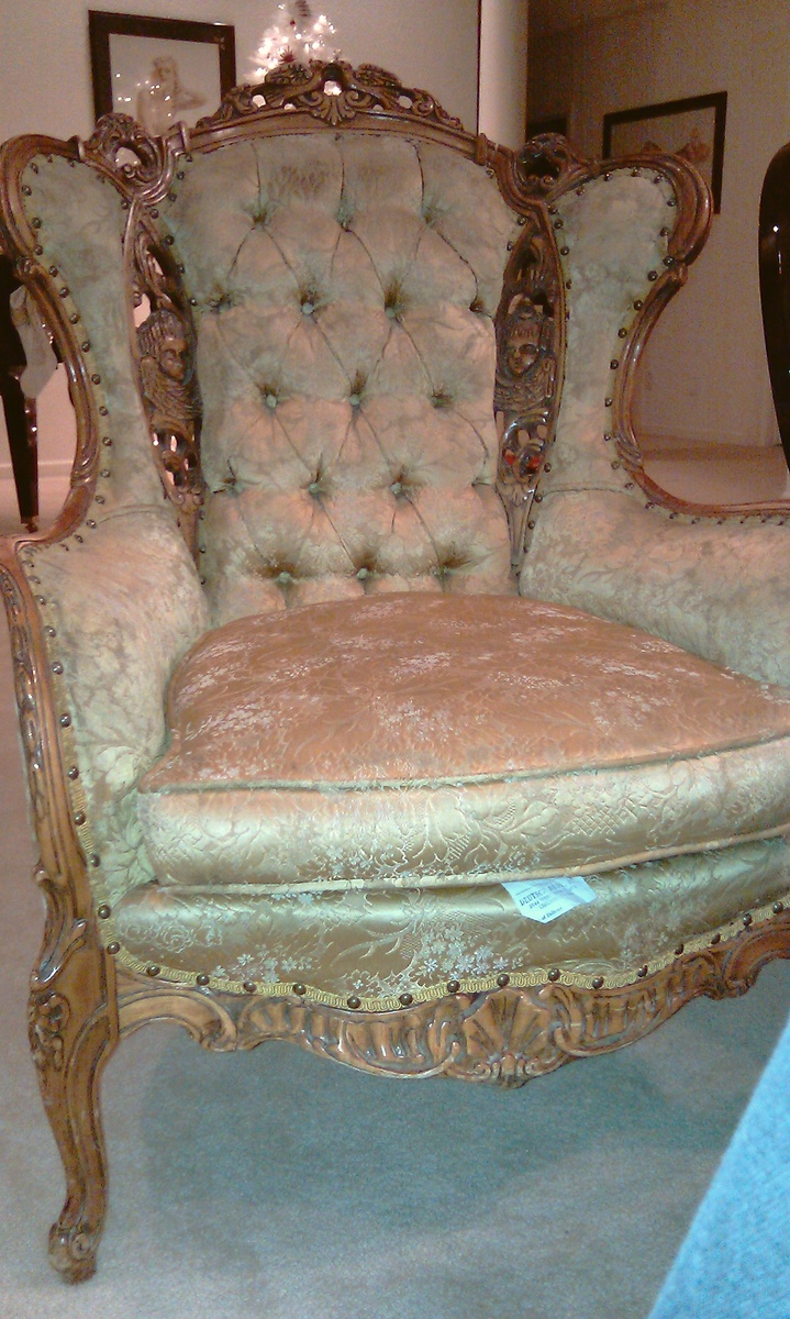 Deutsch Bros Wingback Carved Chair - Furniture