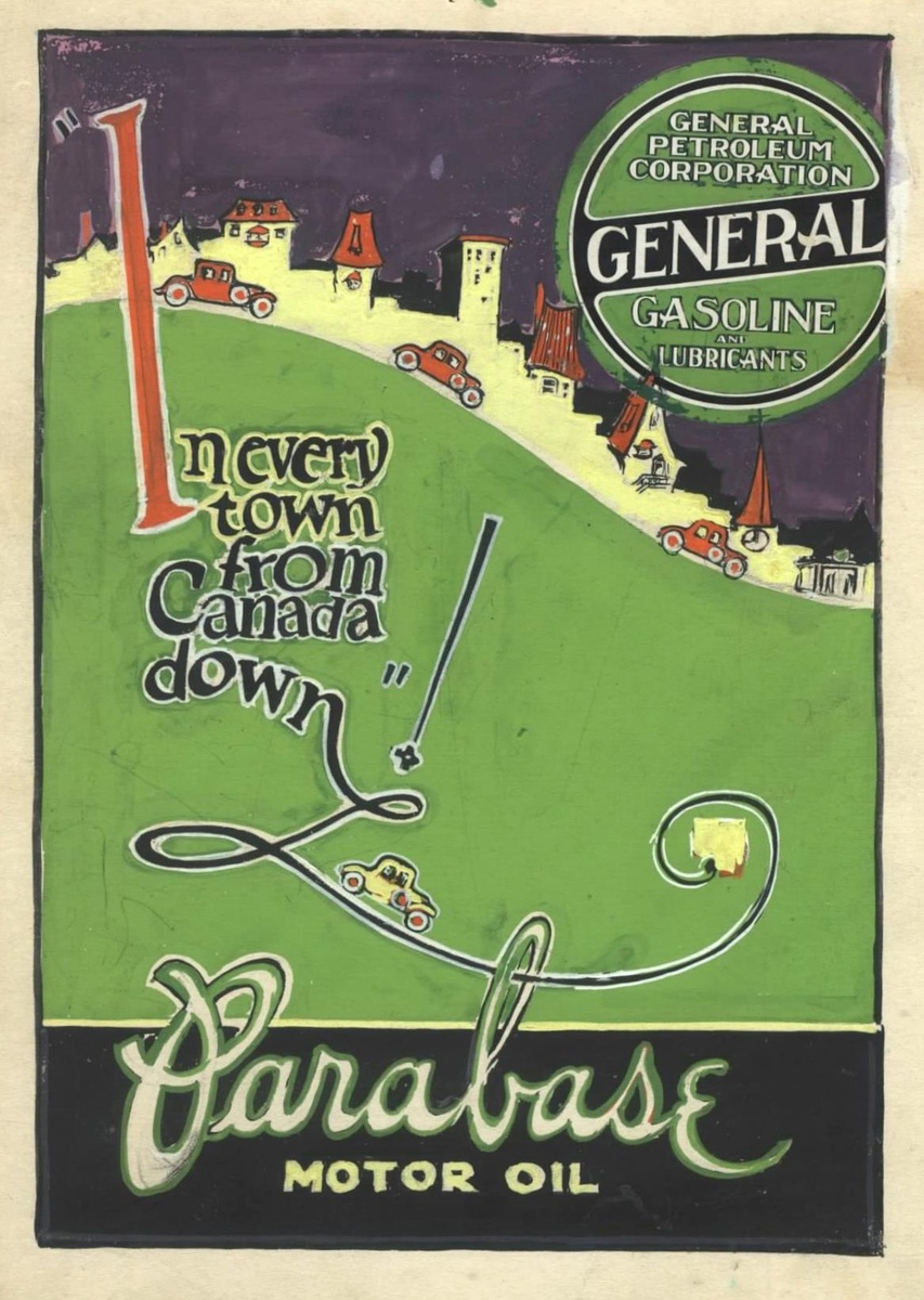 Original illustration painting  for General Gasoline - Petroliana