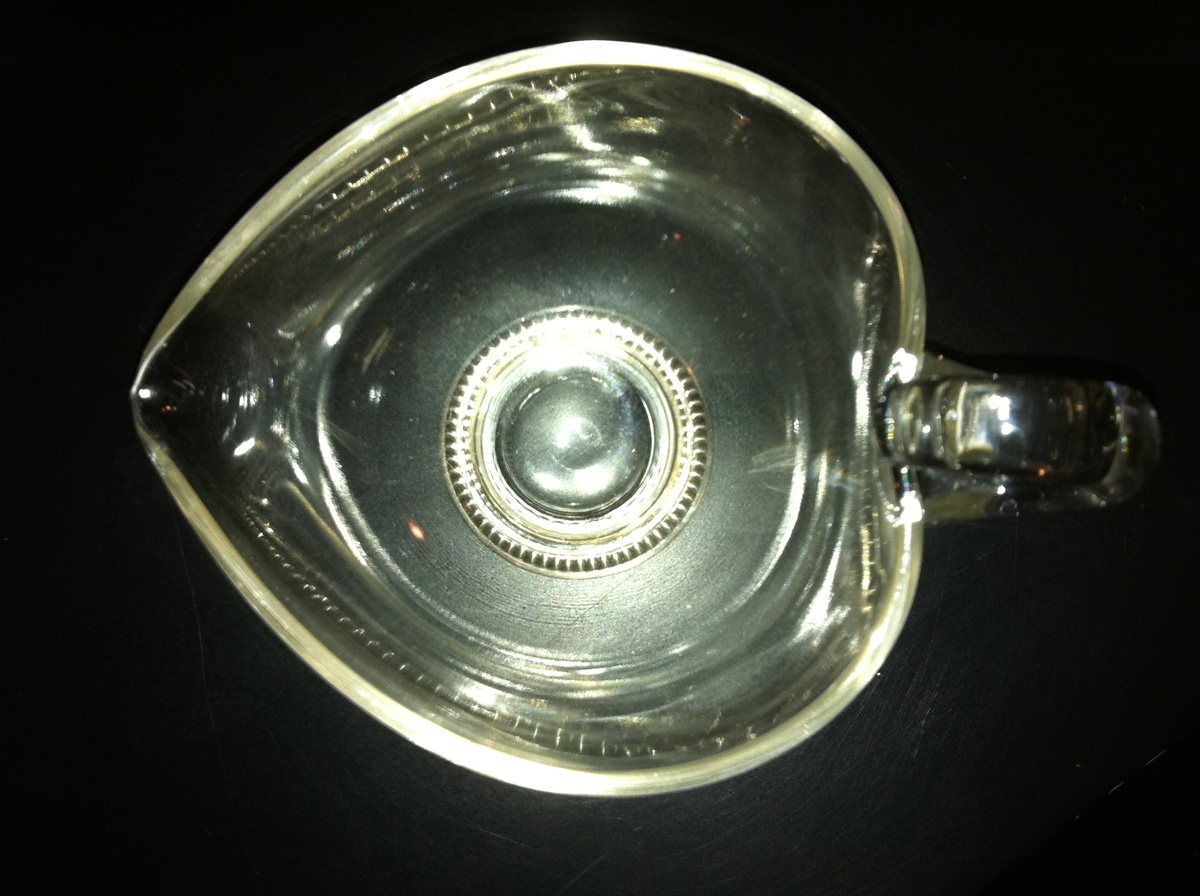 Glass creamer with silver bottom - Glassware