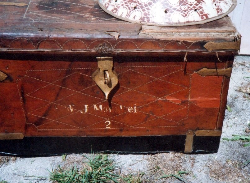 old leather trunk