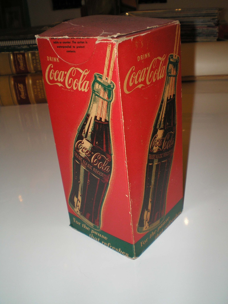 1940's Full Box of Coca-Cola Straws - Coca-Cola