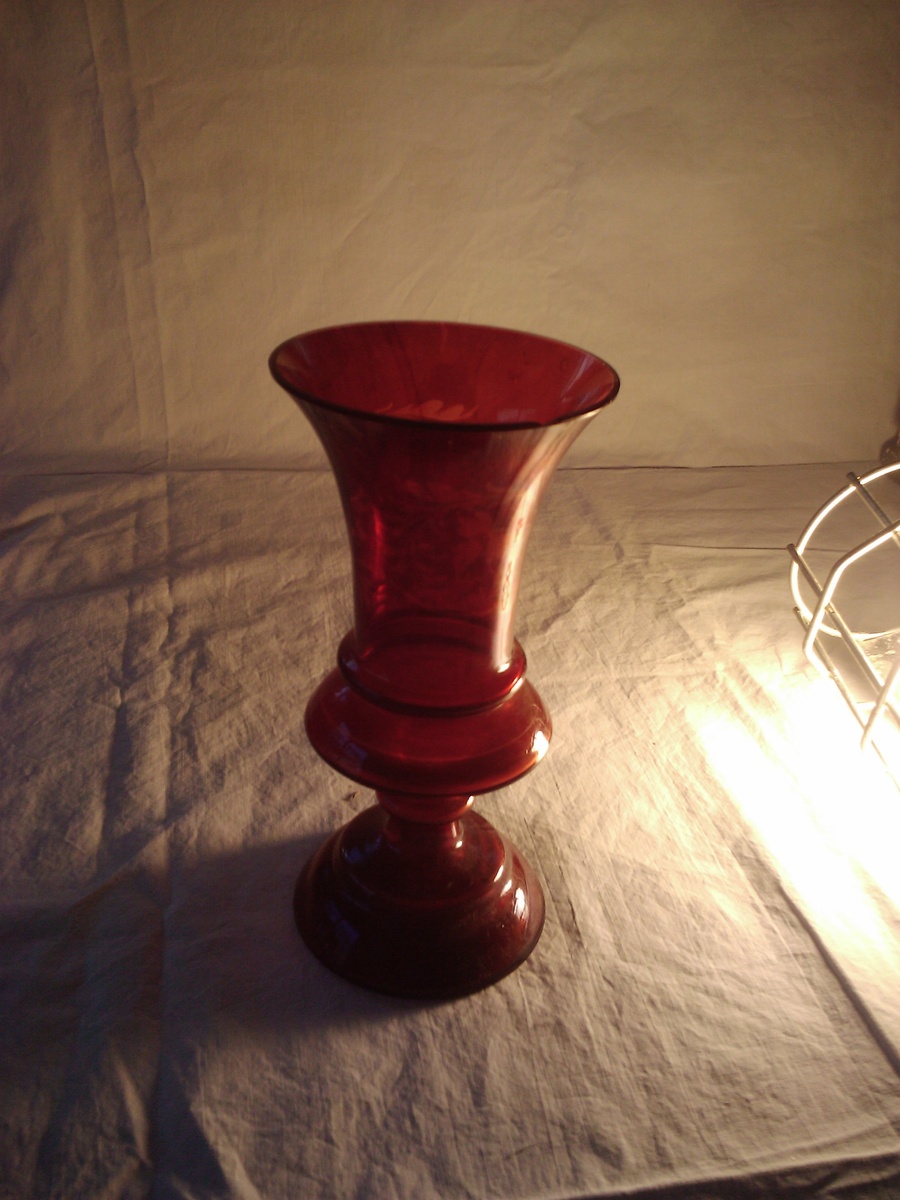 Old red glass this looks like it should be in a museum - Glassware