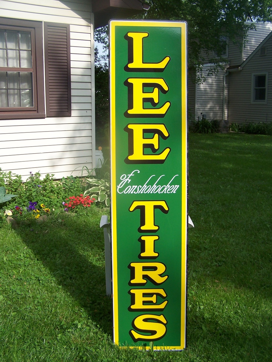 lee tires porcelain sign