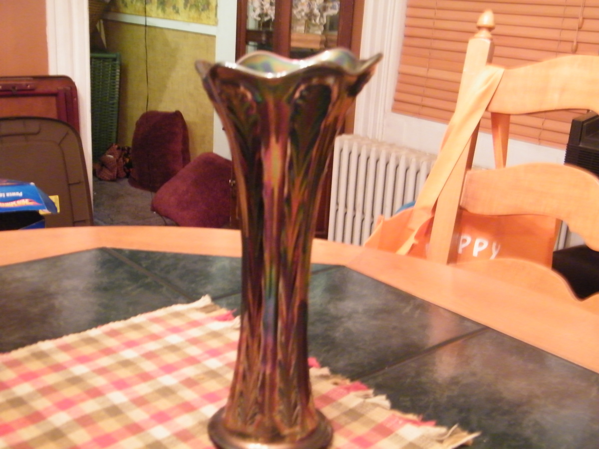 carnival glass vase