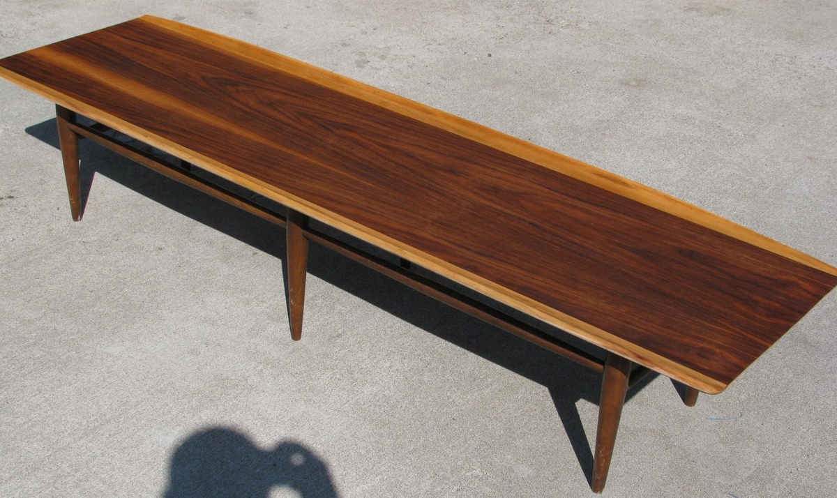 Danish Modern Bassett Surfboard Coffee Table "Artisian Collection"