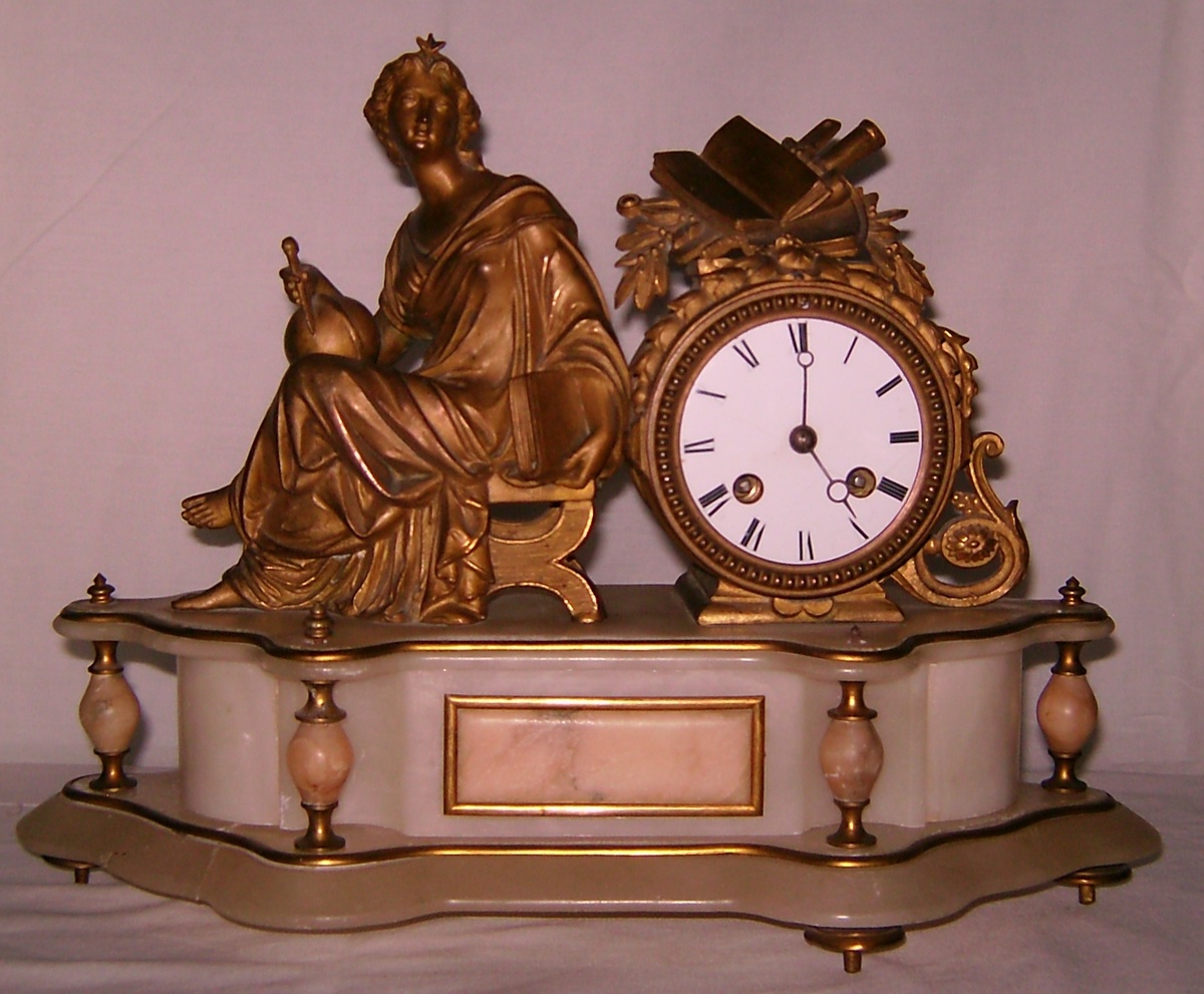 French Ormolu Marble Clock