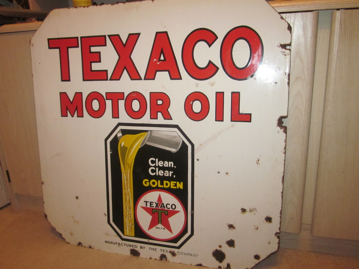 Texaco Double Sided Porcelain Sign...Six Colors